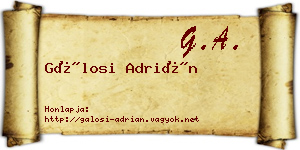 Gálosi Adrián névjegykártya